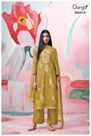 Ganga Deyra 5057 Cotton Satin Embroidered Salwar Suit Set