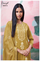 Ganga Deyra 5057 Cotton Satin Embroidered Salwar Suit Set