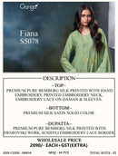Ganga Fiana 5078 Luxury Silk Embroidered Party Wear Ladies Suit Set