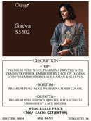 Ganga Gaeva 5502 Pashmina Embroidered Designer Suit