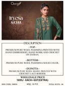 Ganga Iryesa 5355 Wool Pashmina Printed Embroidered Suit