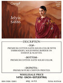 Ganga Jelyis 4886 Cotton Satin Designer Embroidery Suit