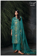 Ganga Kaelia 5139 Cotton Satin Printed Embroidered Salwar Suit