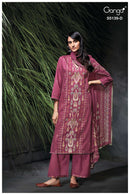 Ganga Kaelia 5139 Cotton Satin Printed Embroidered Salwar Suit