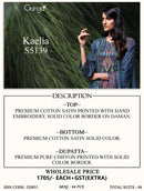 Ganga Kaelia 5139 Cotton Satin Printed Embroidered Salwar Suit