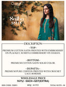 Ganga Saiba 5115 Satin Cotton Printed Embroidered Designer Suits