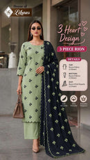 House of Libas 3 Heart Design Premium Rayon Printed Fancy Work Suits