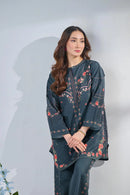 Eira Midnight Teal Floral Printed Co ord Set