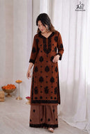 INLI Chikankari Premium Rayon Fancy Thread Work Kurti Set
