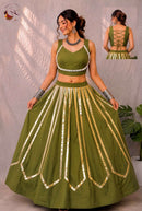 INLI Jhankar Premium Rayon Gold Foil Lehenga