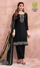 JT All Black Vol 38 Rayon Fancy Work Salwar Suit Sets