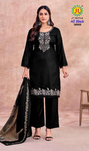 JT All Black Vol 38 Rayon Fancy Work Salwar Suit Sets
