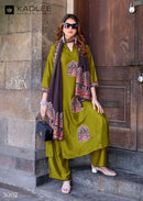 Kadlee Royal Queen Premium Silk  Fancy Embroidery 3 Piece Suit Set