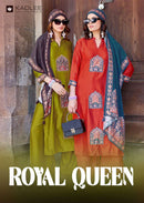 Kadlee Royal Queen Premium Silk  Fancy Embroidery 3 Piece Suit Set