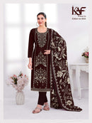 KAF Fabric 24 Carat Edition 3 Designer Rayon Fancy Work Suit