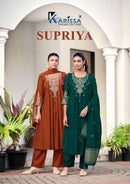 Karissa Supriya Viscose Designer Embroidered Suits Set