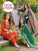 Kavya Gayatri Vol 2 Premium Cotton Straight Cut Kurti Bottom Dupatta Set