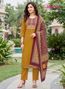 Kavya Gayatri Vol 2 Premium Cotton Straight Cut Kurti Bottom Dupatta Set