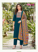 Kavya Gayatri Vol 2 Premium Cotton Straight Cut Kurti Bottom Dupatta Set