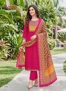 Kavya Gayatri Vol 2 Premium Cotton Straight Cut Kurti Bottom Dupatta Set