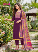 Kavya Gayatri Vol 2 Premium Cotton Straight Cut Kurti Bottom Dupatta Set