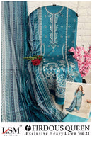 LSM Galleria Firdous Queen Vol 21 Lawn Cotton Printed Suit