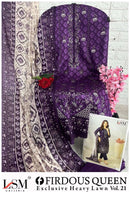 LSM Galleria Firdous Queen Vol 21 Lawn Cotton Printed Suit