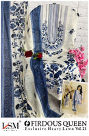 LSM Galleria Firdous Queen Vol 21 Lawn Cotton Printed Suit