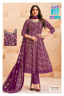 MCM Lifestyle Anarkali Vol 12 Cotton Printed Anarkali Gown Pant Dupatta Set