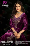 Megha Suits Heavy Velvet Mirror Work Designer Suit
