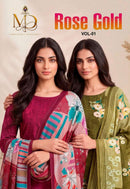 Metrika Designs Rose Gold Vol 1 Premium Cotton Digital Print Embroidered Suit