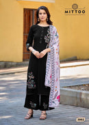 Mittoo Noorika Designer Rayon Kurti Pant Dupatta Set