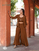 Mittoo Ruksat Premium Chanderi Silk Designer Indo Western Dress