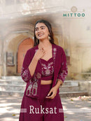 Mittoo Ruksat Premium Chanderi Silk Designer Indo Western Dress