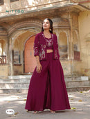 Mittoo Ruksat Premium Chanderi Silk Designer Indo Western Dress