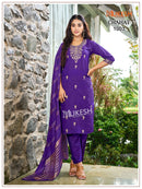 Mukesh Chahat Silk Embroidery Work Ready Made Suit Set