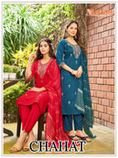Mukesh Chahat Silk Embroidery Work Ready Made Suit Set
