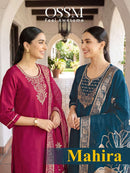 OSSM Mahira Designer Viscose Silk Embroidered Work Suit Set
