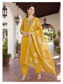 OSSM Mahira Designer Viscose Silk Embroidered Work Suit Set