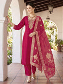 OSSM Mahira Designer Viscose Silk Embroidered Work Suit Set