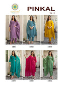 Passion Tree Pinkal Vol 1 Premium Silk Fancy Work Kurti Pant Dupatta Set