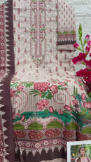 Taj Creations 596 Pure Cotton Print With Heavy Self Embroidery Work Pakistani Suits