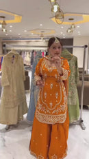 MD 3049 New Designer Party Wear Embroidery Work Sharara Suits