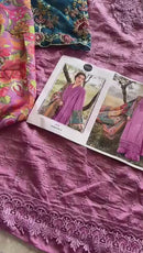 Mehboob Tex 1578 C Pure Viscose Lawn With Heavy Self Embroidery Attached Laces Pakistani Suits