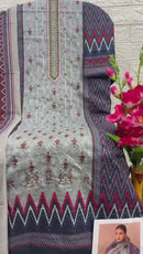 Taj Creations 598 Pure Cotton Print With Heavy Self Embroidery Work Pakistani Suits