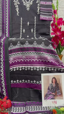 Taj Creations 593 Pure Cotton Print With Heavy Self Embroidery Work Pakistani Suits
