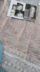 Ziaaz Designs Code 891 Cambric Cotton Chikenkari Shaded Semi Stitched Pakistani Suits