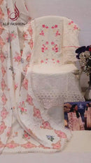 Alif Fashion A 189 Pure Cotton Heavy Embroidery Work With Moti Work Readymade Pakistani Suits