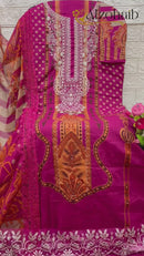 Al Zohaib Az 1220 Pure Cotton Print  With Self Work Pakistani Suits
