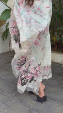 Floral Embroidered Cotton Suit